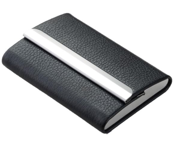 Climberty® Premium Leather Business Card Holder – Personalized Custom Card Case, Sleek Wallet for Men & Women, Ideal for Office & Gifting (Black) Climberty® Premium Leather Business Card Holder – Personalized Custom Card Case, Sleek Wallet for Men & Women, Ideal for Office & Gifting (Black)